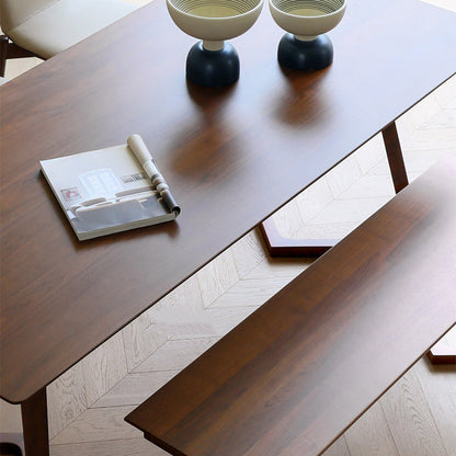 Contemporary Nordic Solid Walnut & Plywood Rectangular Precision Joinery & Mortise-and-Tenon Craft For Long-Lasting Durability Dining Table For 4-8 Seats
