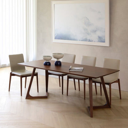 Contemporary Nordic Solid Walnut & Plywood Rectangular Precision Joinery & Mortise-and-Tenon Craft For Long-Lasting Durability Dining Table For 4-8 Seats