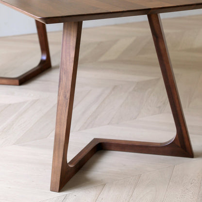 Contemporary Nordic Solid Walnut & Plywood Rectangular Precision Joinery & Mortise-and-Tenon Craft For Long-Lasting Durability Dining Table For 4-8 Seats