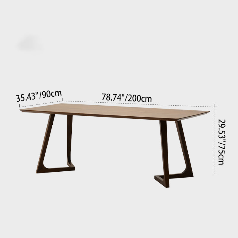 Contemporary Nordic Solid Walnut & Plywood Rectangular Precision Joinery & Mortise-and-Tenon Craft For Long-Lasting Durability Dining Table For 4-8 Seats