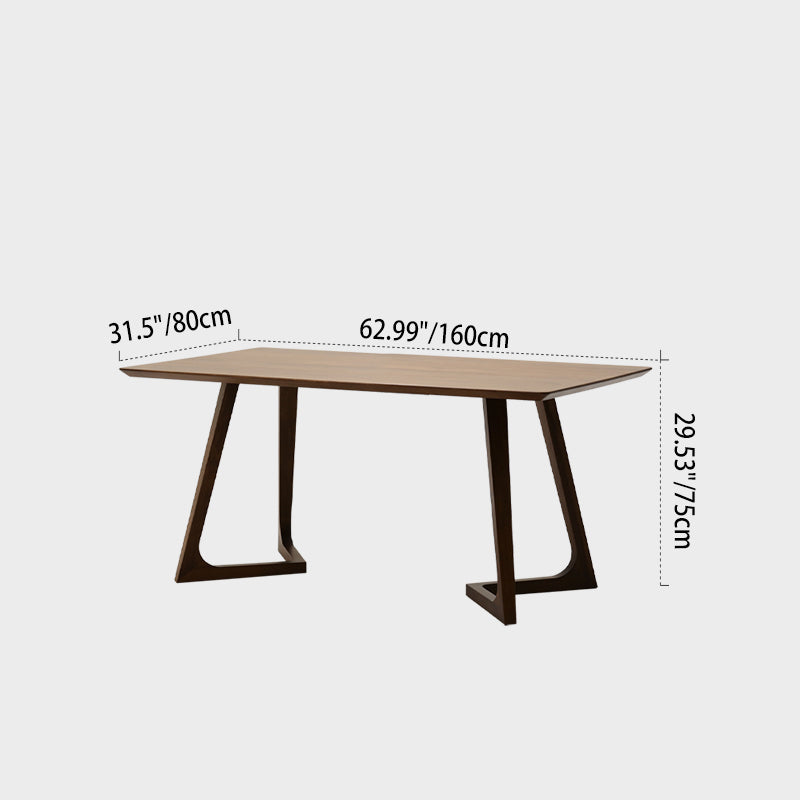 Contemporary Nordic Solid Walnut & Plywood Rectangular Precision Joinery & Mortise-and-Tenon Craft For Long-Lasting Durability Dining Table For 4-8 Seats