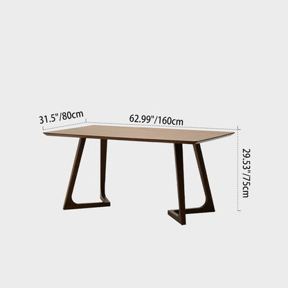 Contemporary Nordic Solid Walnut & Plywood Rectangular Precision Joinery & Mortise-and-Tenon Craft For Long-Lasting Durability Dining Table For 4-8 Seats