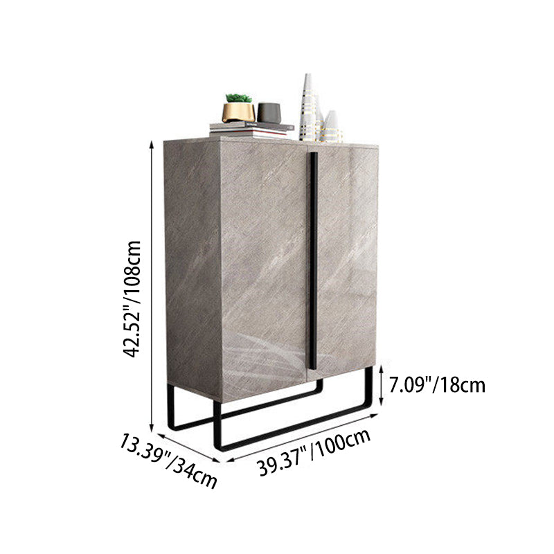 Modern Luxury MDF Rectangular Shoe Storage With Aluminum Alloy & Carbon Steel Frame 7-Tier Storage For Entryway