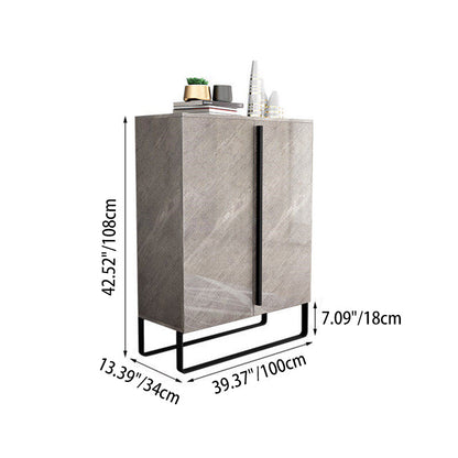 Modern Luxury MDF Rectangular Shoe Storage With Aluminum Alloy & Carbon Steel Frame 7-Tier Storage For Entryway
