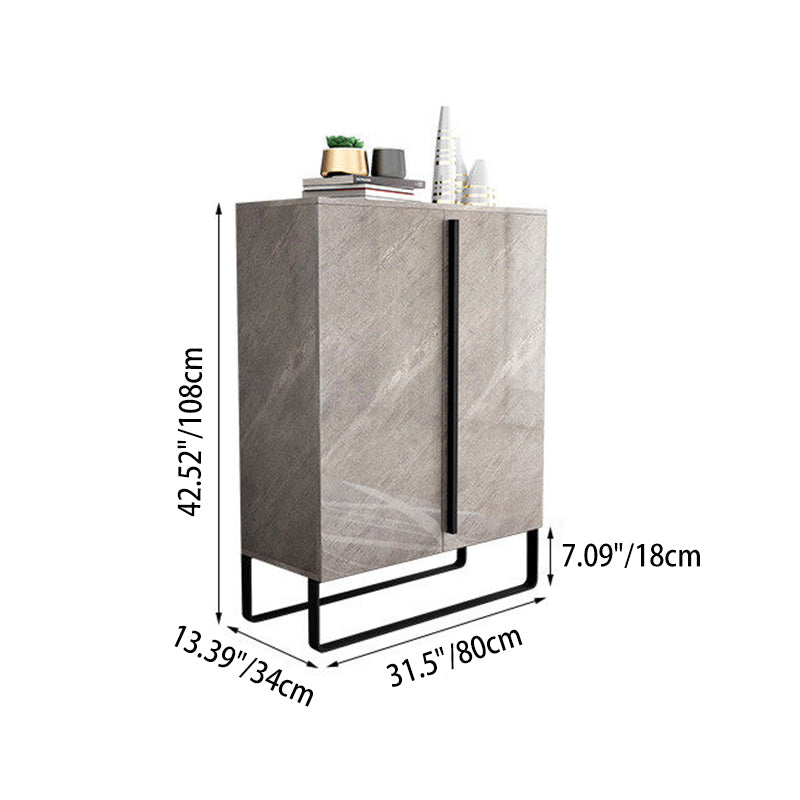 Modern Luxury MDF Rectangular Shoe Storage With Aluminum Alloy & Carbon Steel Frame 7-Tier Storage For Entryway
