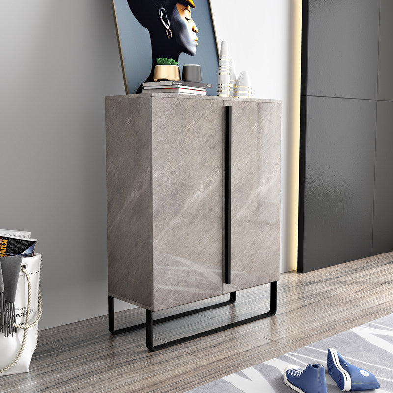 Modern Luxury MDF Rectangular Shoe Storage With Aluminum Alloy & Carbon Steel Frame 7-Tier Storage For Entryway