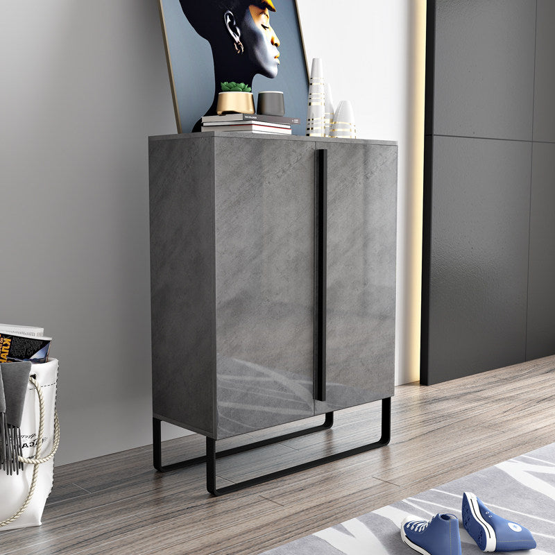 Modern Luxury MDF Rectangular Shoe Storage With Aluminum Alloy & Carbon Steel Frame 7-Tier Storage For Entryway
