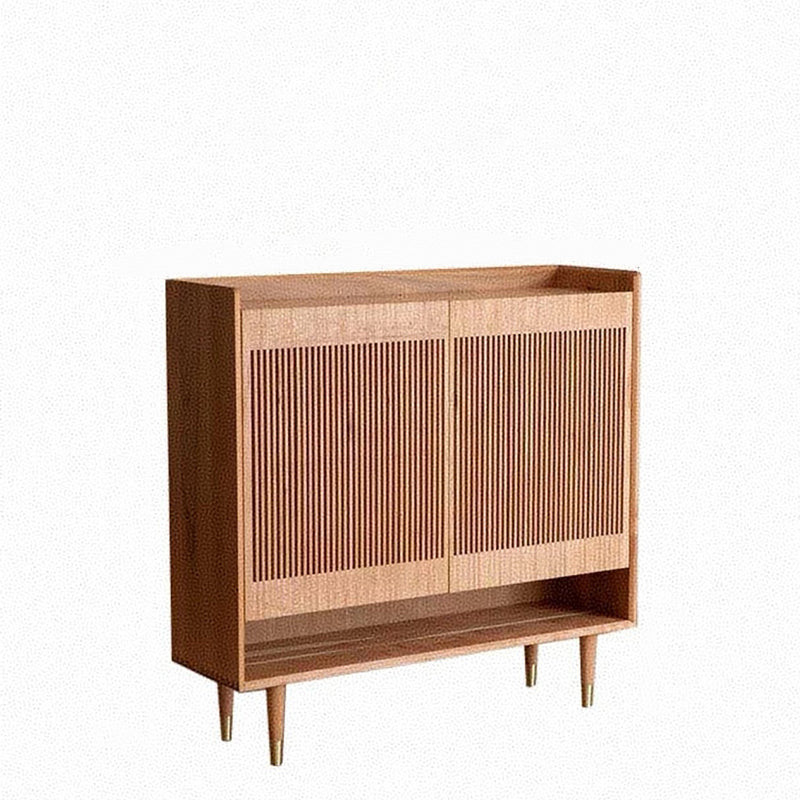 Contemporary Nordic Solid Wood Rectangular Shoe Storage With 6-Tier Ventilated Entryway & Living Room Organizer