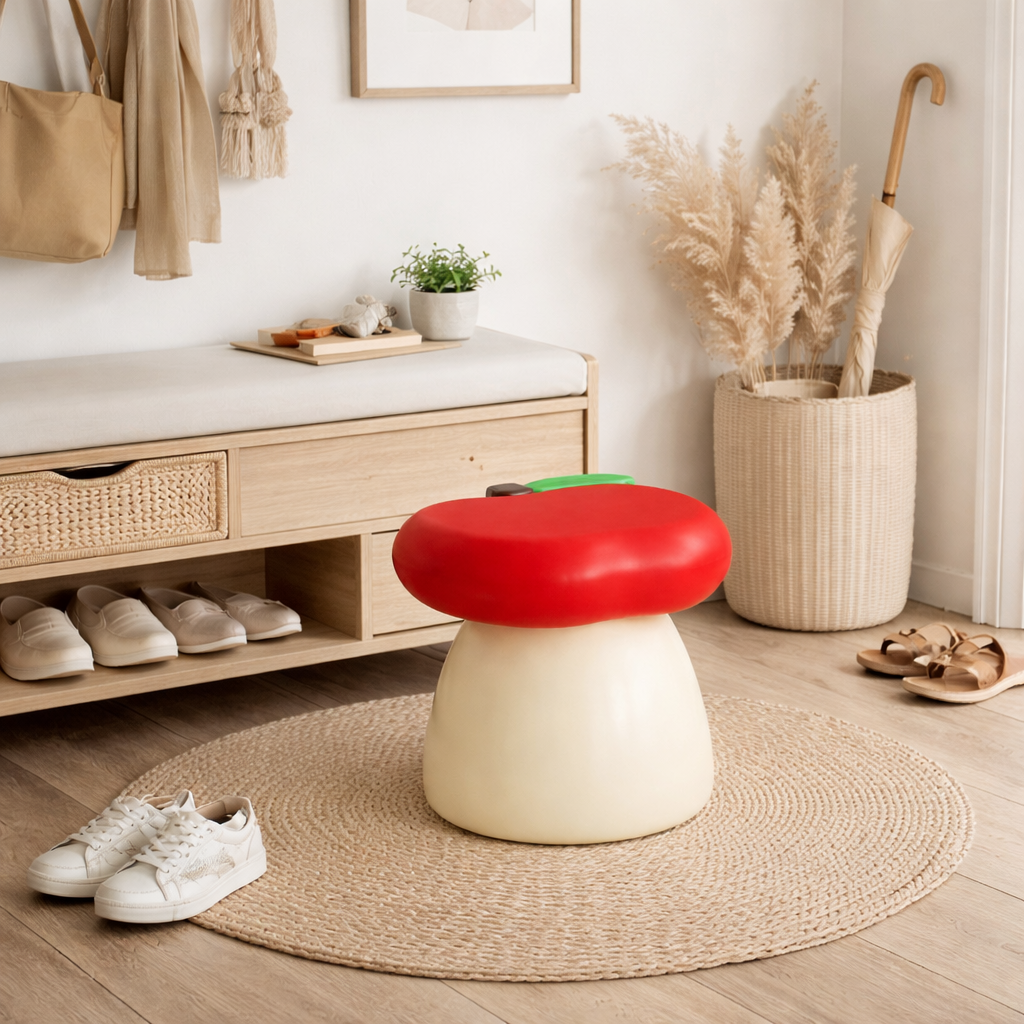 Contemporary Creative Resin Apple Seat Decorative Low Stool For Entryway & Living Room