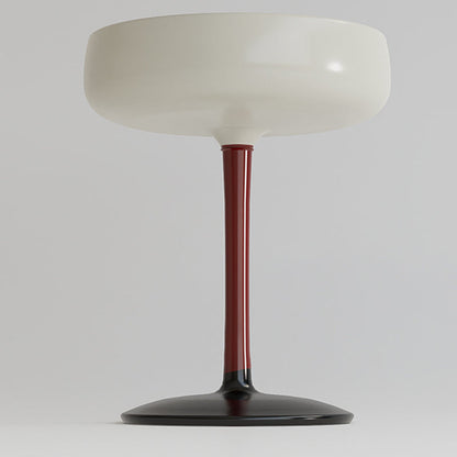 Contemporary Creative Fiberglass Wine Glass Shape Round Side Table With Tempered Glass Top 2-Tier Storage For Living Room & Bedroom