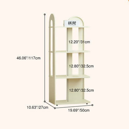 Modern Minimalist Carbon Steel Rounded Rectangular Storage Shelf With 4-Tier Corner Display Rack For Living Room