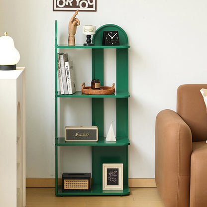Modern Minimalist Carbon Steel Rounded Rectangular Storage Shelf With 4-Tier Corner Display Rack For Living Room