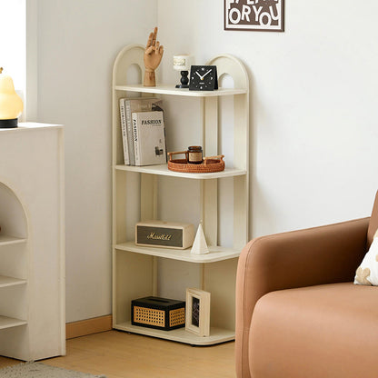 Modern Minimalist Carbon Steel Rounded Rectangular Storage Shelf With 4-Tier Corner Display Rack For Living Room