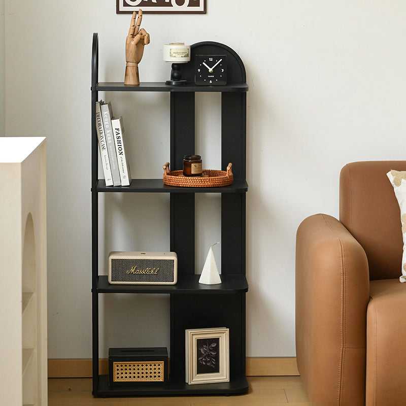 Modern Minimalist Carbon Steel Rounded Rectangular Storage Shelf With 4-Tier Corner Display Rack For Living Room