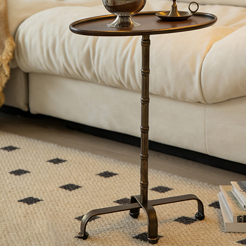 Contemporary Retro Iron Oval Side Table With Raised Edge For Living Room & Bedroom