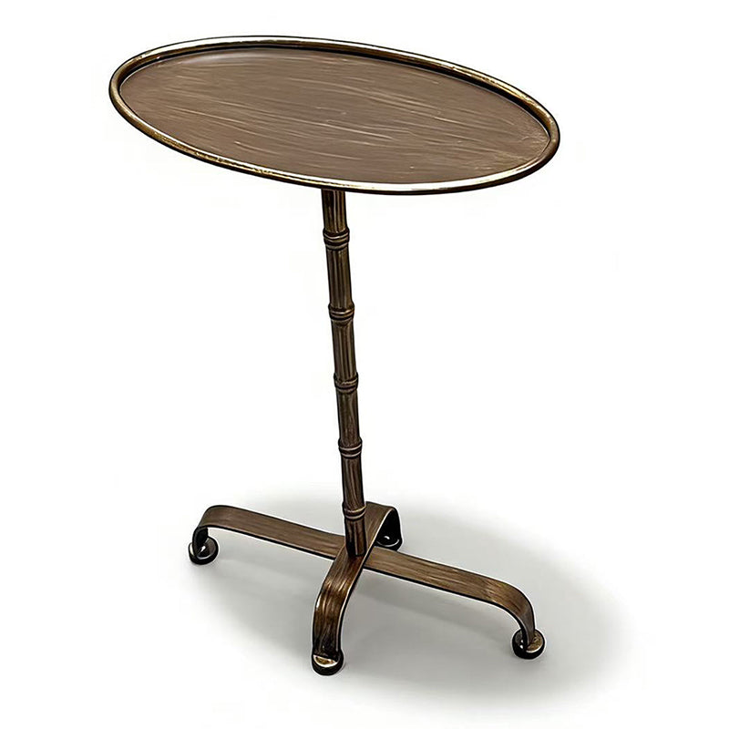 Contemporary Retro Iron Oval Side Table With Raised Edge For Living Room & Bedroom