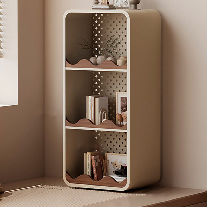 Contemporary Creative Iron & MDF Rectangular Rounded Corner Storage Shelf 3/4-Tier Open Organizer For Home Office Bedroom Window Desk