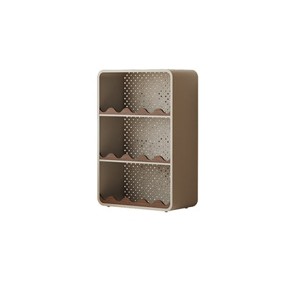 Contemporary Creative Iron & MDF Rectangular Rounded Corner Storage Shelf 3/4-Tier Open Organizer For Home Office Bedroom Window Desk