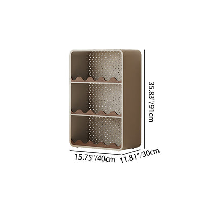 Contemporary Creative Iron & MDF Rectangular Rounded Corner Storage Shelf 3/4-Tier Open Organizer For Home Office Bedroom Window Desk