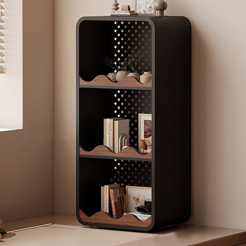 Contemporary Creative Iron & MDF Rectangular Rounded Corner Storage Shelf 3/4-Tier Open Organizer For Home Office Bedroom Window Desk