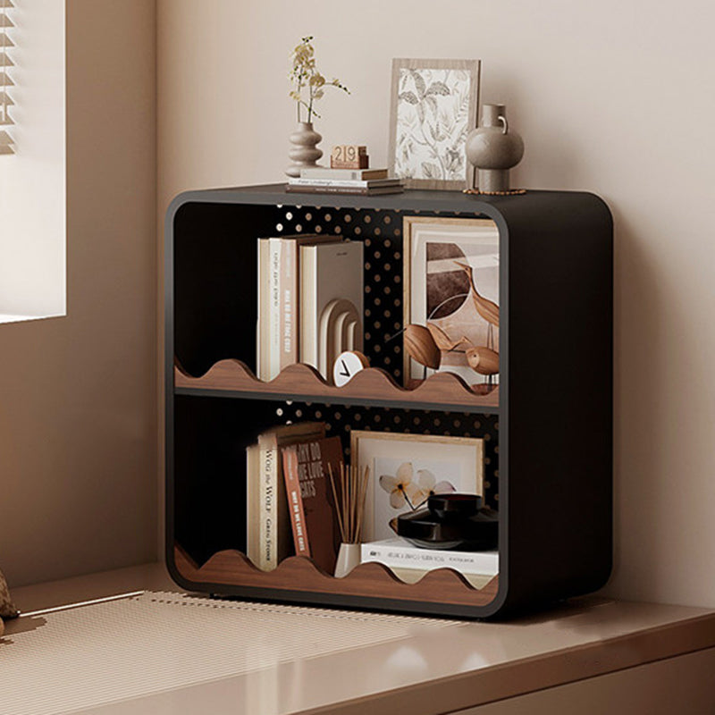 Contemporary Creative Iron & MDF Rectangular Rounded Corner Storage Shelf 3/4-Tier Open Organizer For Home Office Bedroom Window Desk