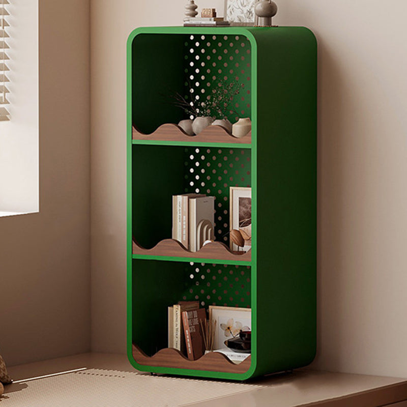 Contemporary Creative Iron & MDF Rectangular Rounded Corner Storage Shelf 3/4-Tier Open Organizer For Home Office Bedroom Window Desk