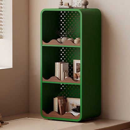Contemporary Creative Iron & MDF Rectangular Rounded Corner Storage Shelf 3/4-Tier Open Organizer For Home Office Bedroom Window Desk