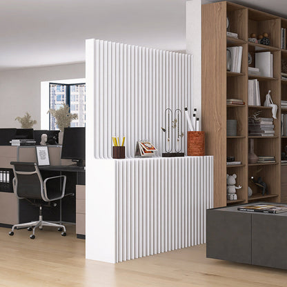 Modern Minimalist Kraft Paper Rectangular Folding Room Divider Shelf Screen For Living Room Office
