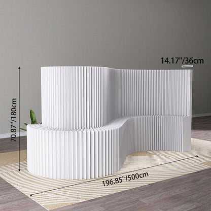 Modern Minimalist Kraft Paper Rectangular Folding Room Divider Shelf Screen For Living Room Office