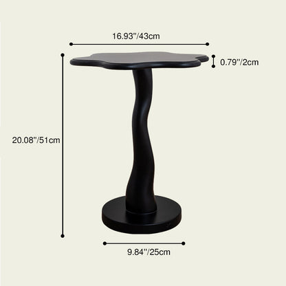 Contemporary Creative Solid Wood Cloud-Shaped Cream Yellow Black Side Table For Living Room