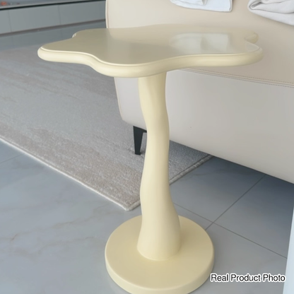 Contemporary Creative Solid Wood Cloud-Shaped Cream Yellow Black Side Table For Living Room