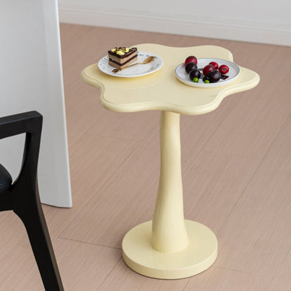 Contemporary Creative Solid Wood Cloud-Shaped Cream Yellow Black Side Table For Living Room