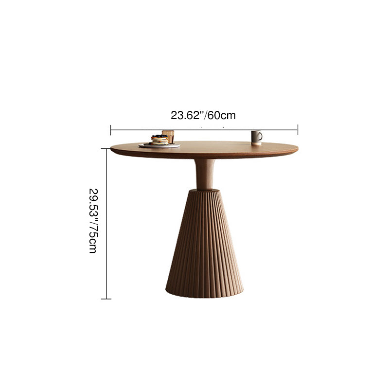 Contemporary Retro Solid Wood Rubberwood & Plywood Round Coffee Table For Living Room, Dining Room & Balcony