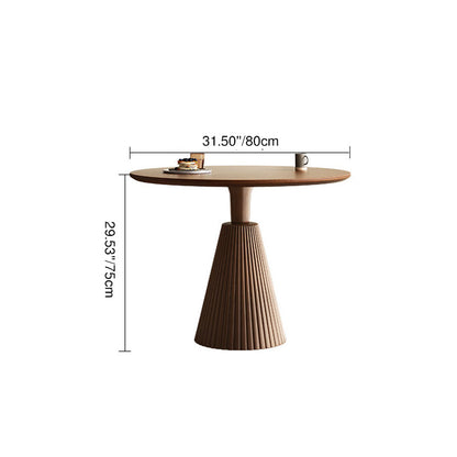 Contemporary Retro Solid Wood Rubberwood & Plywood Round Coffee Table For Living Room, Dining Room & Balcony
