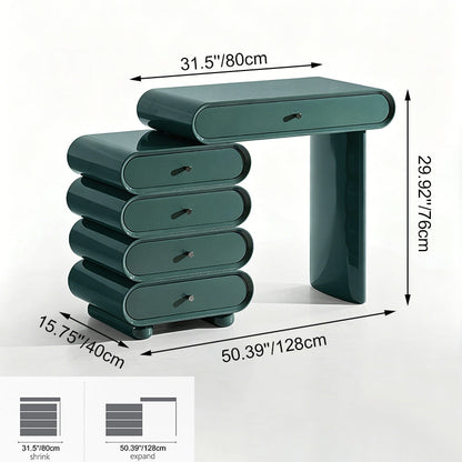 Contemporary Nordic MDF Makeup Vanity With 5 Drawers - Modern Makeup Dressing Table For Bedroom