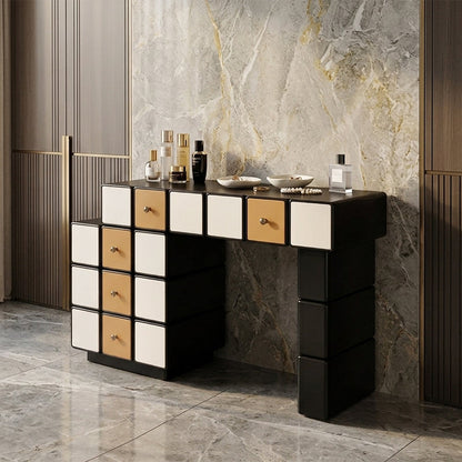 Nordic Makeup Vanity Desk With 5 Drawers Storage - Extendable MDF Dressing Table For Bedroom