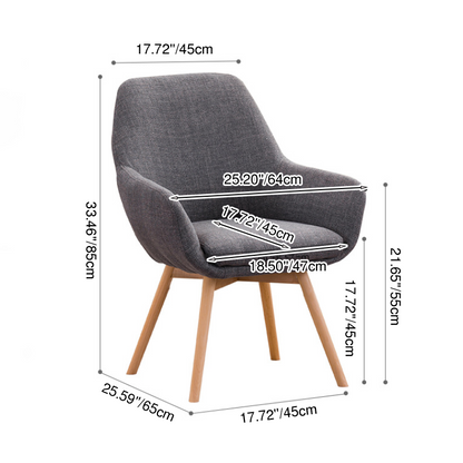 Modern Minimalist Wrap-Style Solid Wood MDF Cotton Linen Iron Accent Chair & Table Set For Living Room