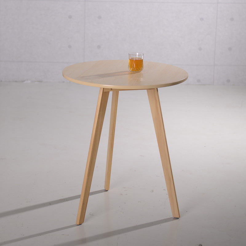 Modern Minimalist Round Solid Wood MDF Coffee Table 1-Tier For Living Room
