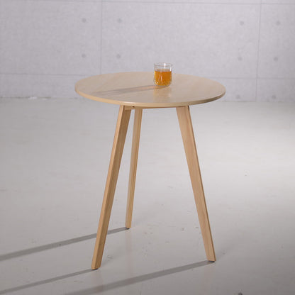 Modern Minimalist Round Solid Wood MDF Coffee Table 1-Tier For Living Room