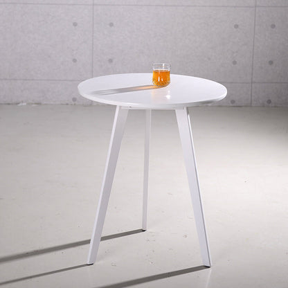 Modern Minimalist Round Solid Wood MDF Coffee Table 1-Tier For Living Room