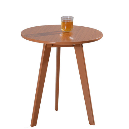 Modern Minimalist Round Solid Wood MDF Coffee Table 1-Tier For Living Room