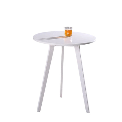 Modern Minimalist Round Solid Wood MDF Coffee Table 1-Tier For Living Room