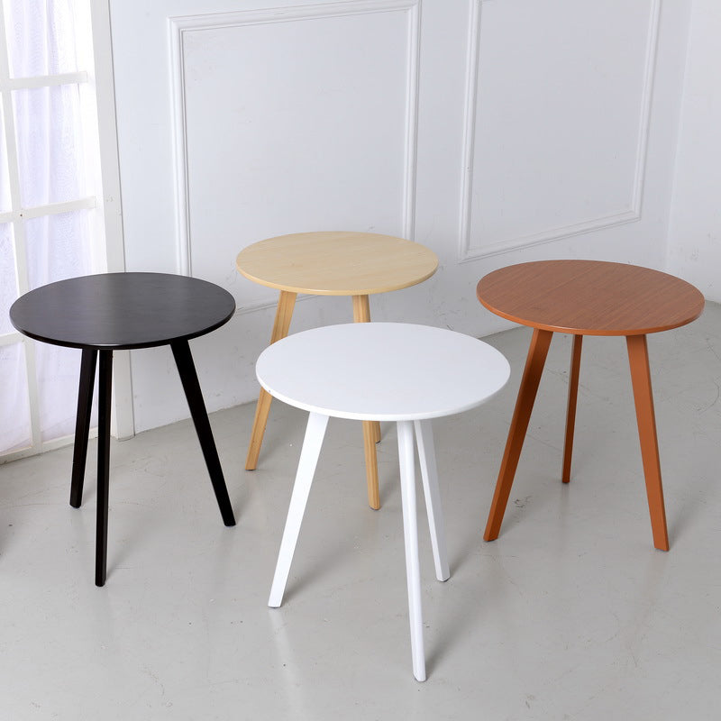Modern Minimalist Round Solid Wood MDF Coffee Table 1-Tier For Living Room