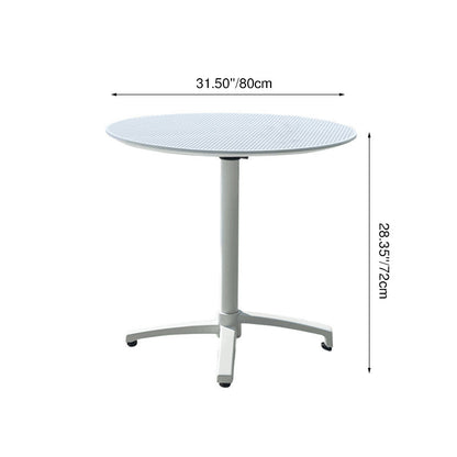 Modern Minimalist Round PP Folding Dining Table 1-Tier For Dining Room