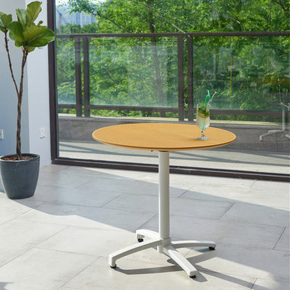 Modern Minimalist Round PP Folding Dining Table 1-Tier For Dining Room