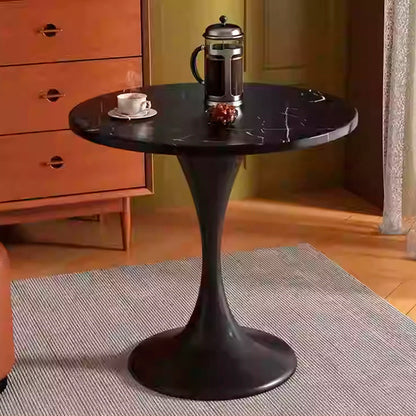 Modern Minimalist Tulip-Shaped Round MDF Carbon Steel Coffee Table Dining Table for Small Space For Living Room