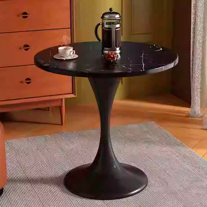 Modern Minimalist Tulip-Shaped Round MDF Carbon Steel Coffee Table Dining Table for Small Space For Living Room