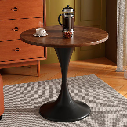 Modern Minimalist Tulip-Shaped Round MDF Carbon Steel Coffee Table Dining Table for Small Space For Living Room