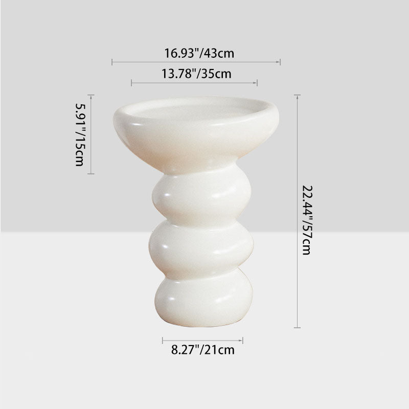 Modern Simplicity Round Fiberglass Sofa End Table 1-Tier For Living Room