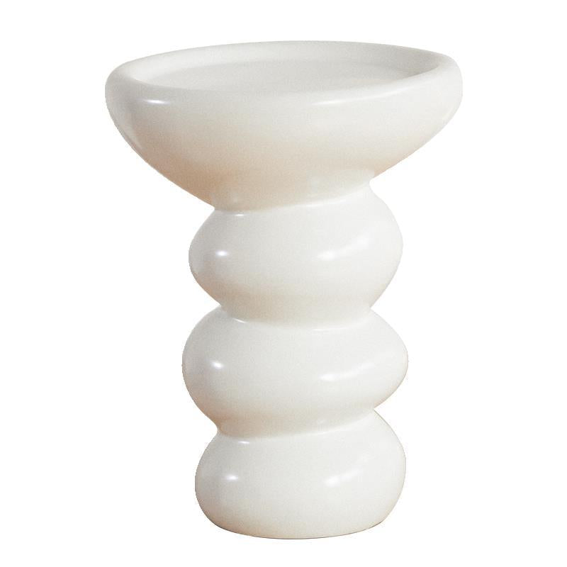 Modern Simplicity Round Fiberglass Sofa End Table 1-Tier For Living Room
